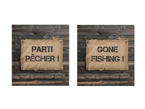 Affiche en métal - Parti pêcher réversible