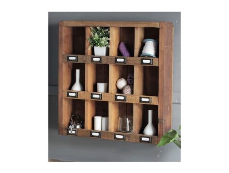 Casiers muraux en bois 12 cases