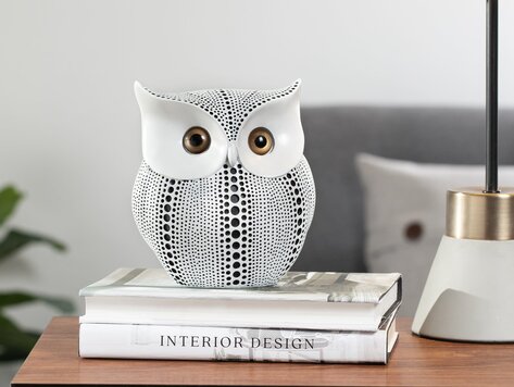 Hibou blanc en résine