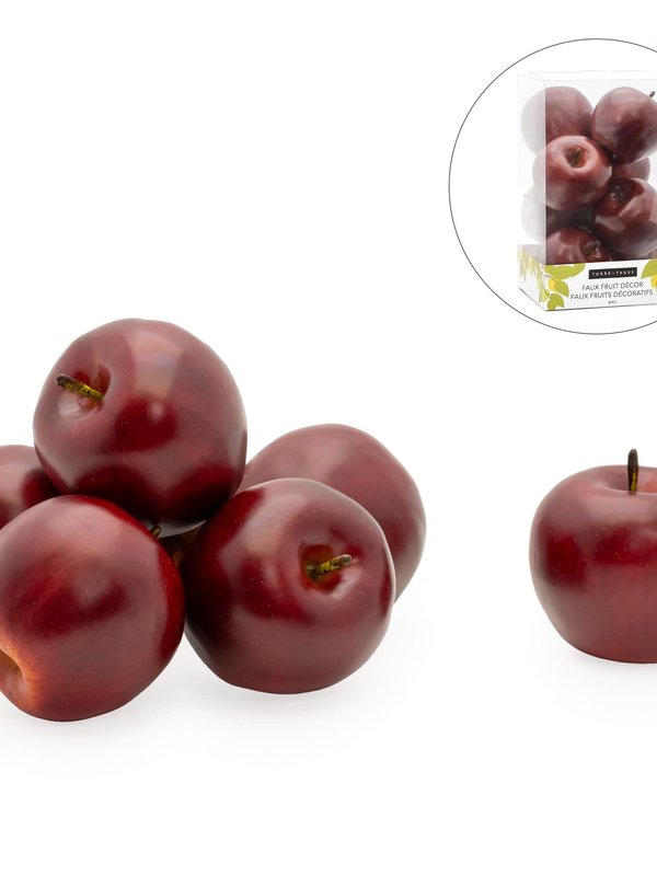 Pomme rouge décorative  (1 unité)