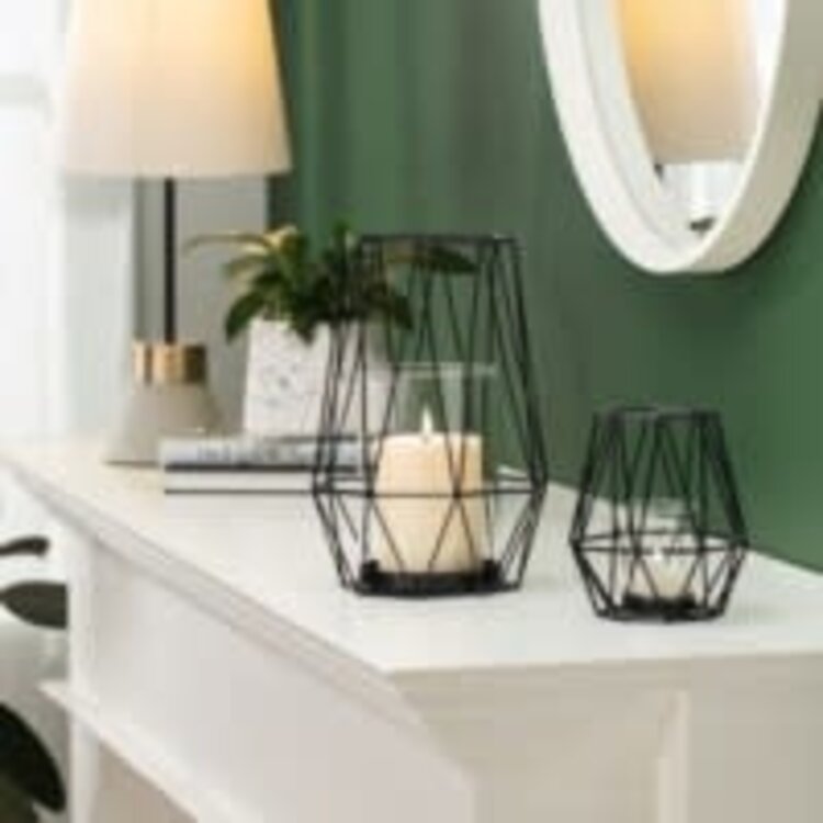 Bougeoir en métal noir  4.5d x 5.5h"