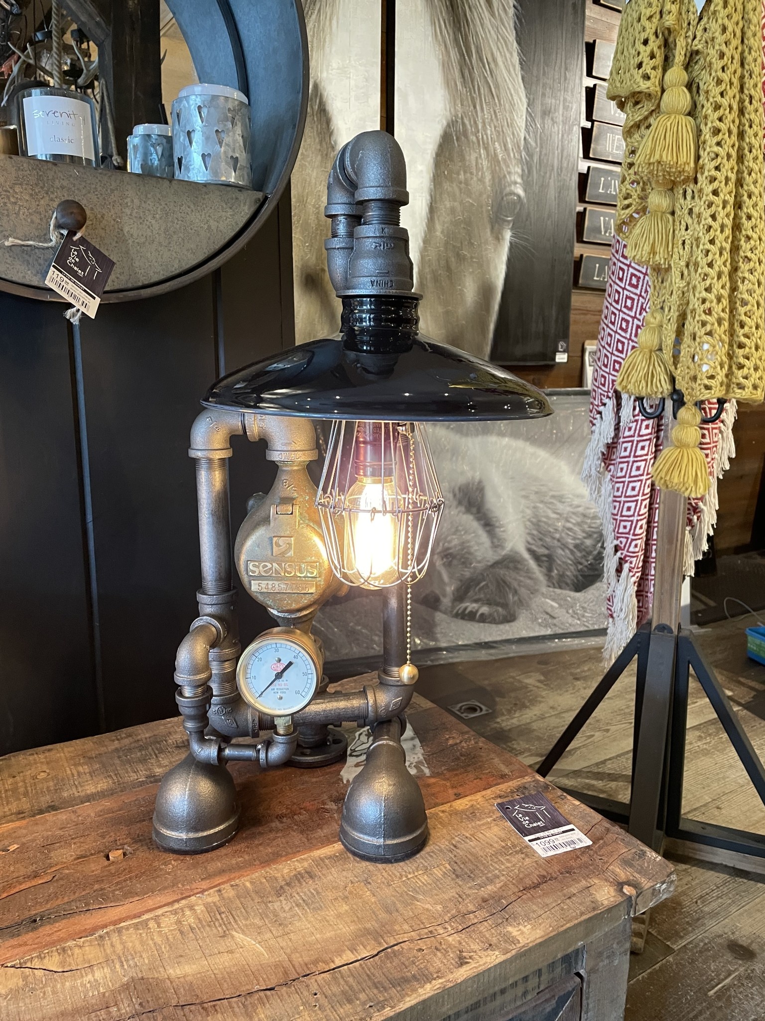 Lampe de table vintage noire