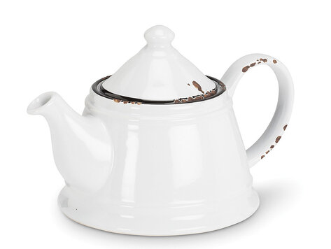 Théière en grès blanche