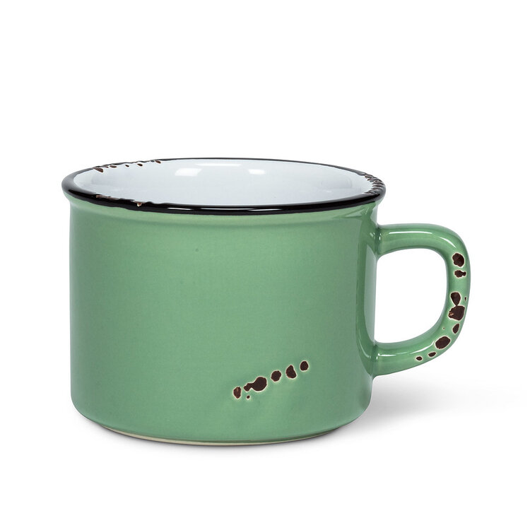 Tasse cappuccino verte en grès ( 8 oz)