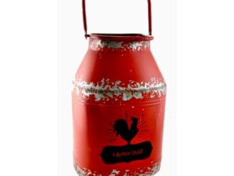 Bidon rouge  en métal Farmhouse