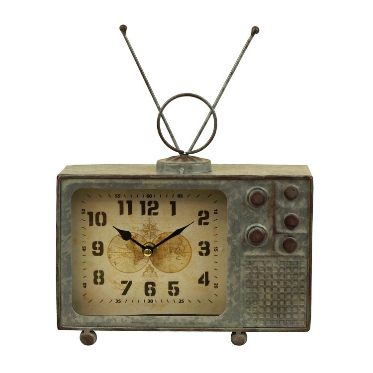 Horloge de table TV en métal