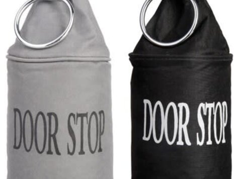 Butoir de porte gris avec anneau