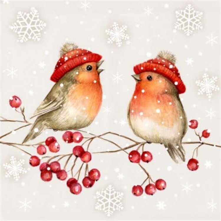 Serviettes de table - Oiseaux sur branche