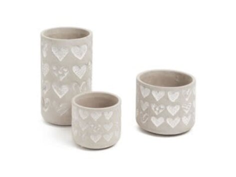 Cache-pot coeurs gris/blanc 5.5 d