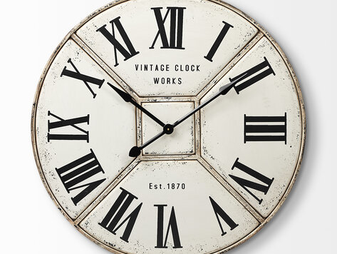 Horloge industrielle blanche 36.5"