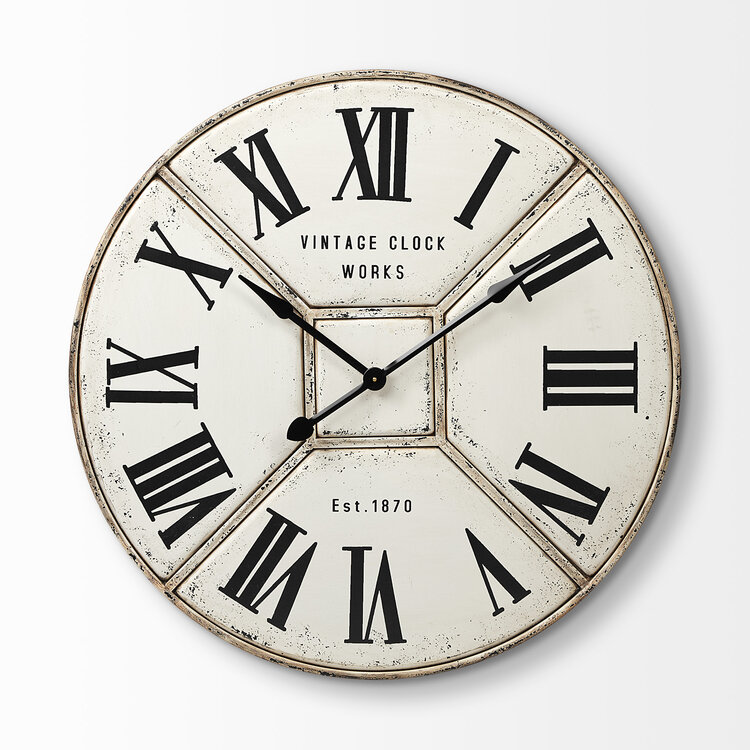 Horloge industrielle blanche 36.5"