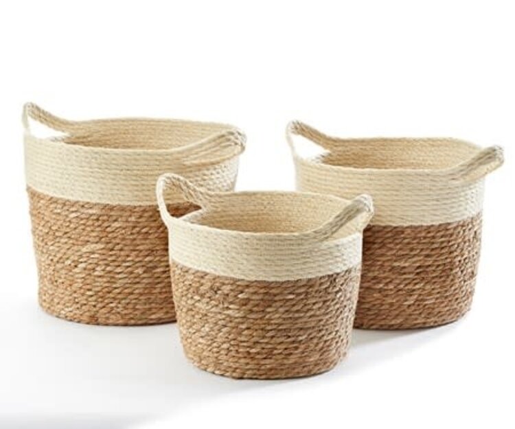 Ensemble 3 paniers tressés