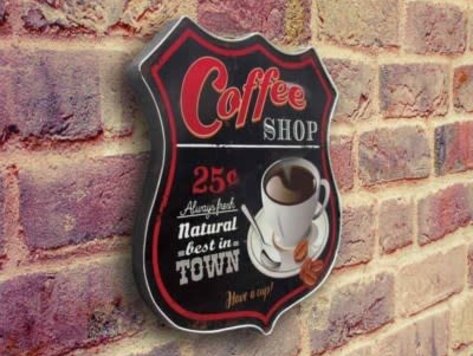 Affiche en métal - Coffee Shop