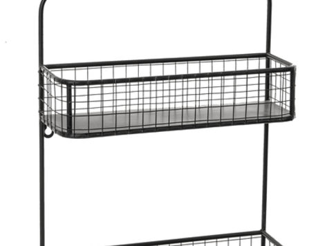 Étagère murale avec poignée en bois