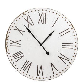 Horloge ivoire avec chiffres  romains  37"