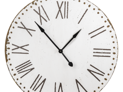 Horloge ivoire avec chiffres  romains  37"