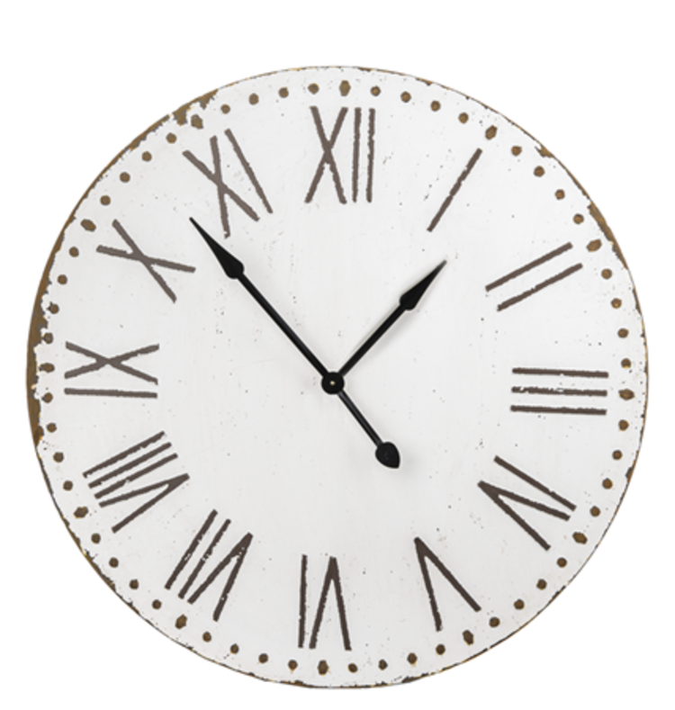Horloge ivoire avec chiffres  romains  37"