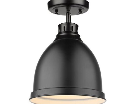 Plafonnier en forme de dôme noir