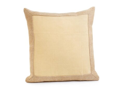 Coussin maïs avec bordure en jute  24" X 24"