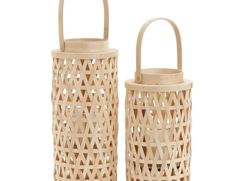 Lanterne en bois naturel - Grande