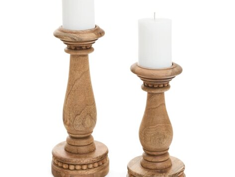 Bougeoir en bois perlé - Petit