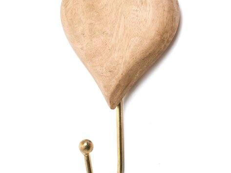 Crochet coeur en bois