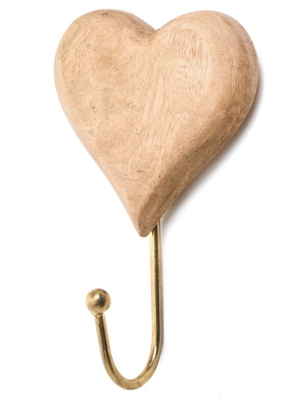 Crochet coeur en bois