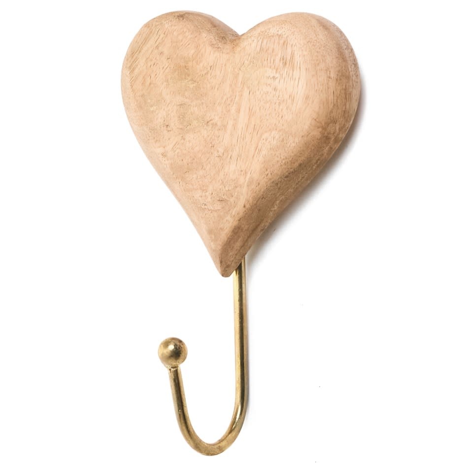 Crochet coeur en bois