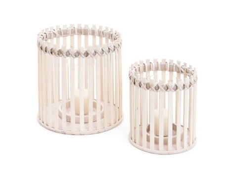 Lanterne en bamboo naturel - Grande