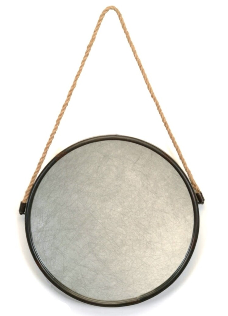 Miroir rond avec corde - Petit