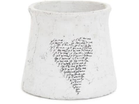 Cache-pot blanc avec coeur