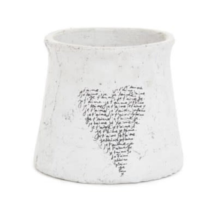 Cache-pot blanc avec coeur