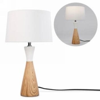 Lampe de table base effet bois