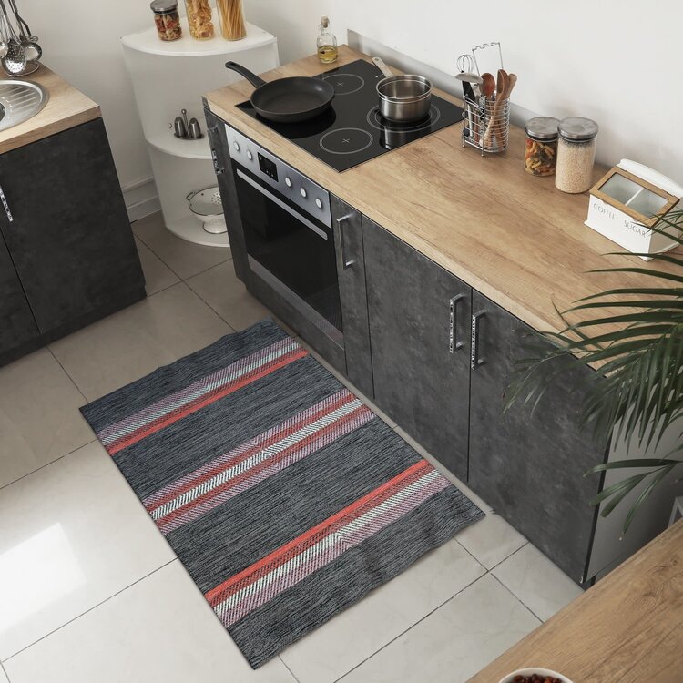 Tapis Dhurrie Rivera Black/Red 24¨ x 36¨