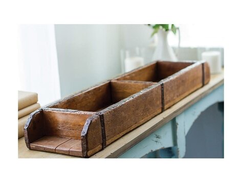 Moule à briques double en bois brun