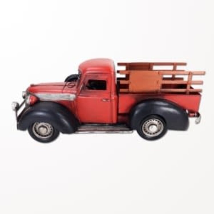 Camion de livraison vintage rouge et noir