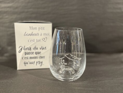 Verre à vin gravé - La Vie de Chalet