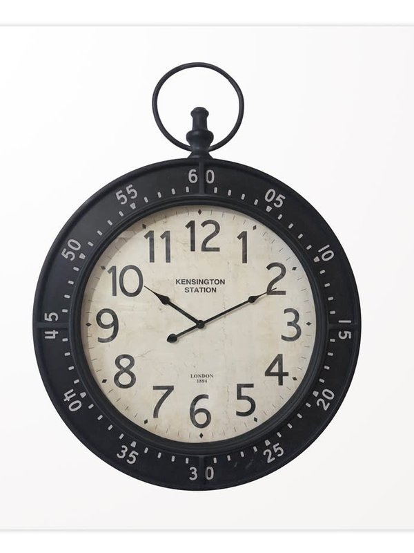 Horloge murale  noire  chronomètre