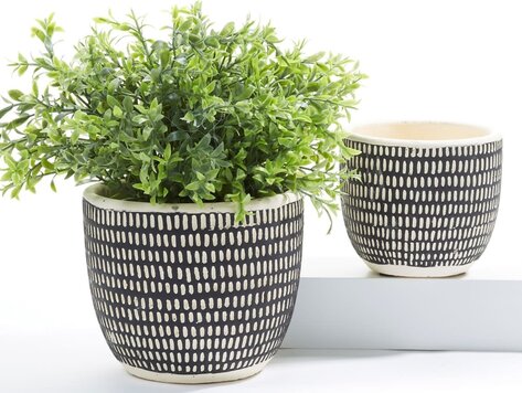 Cache-pot noir en céramique- petit