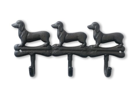 Crochet triple chiens brun