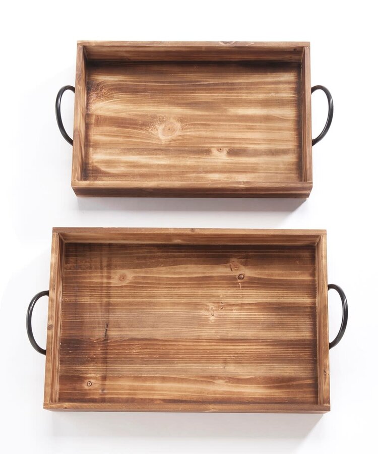 Cabaret en bois avec poignées - petit