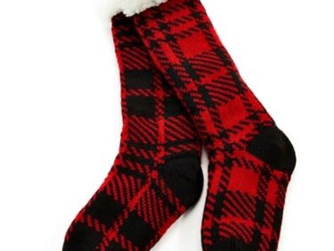 Bas Tartan rouge et noir