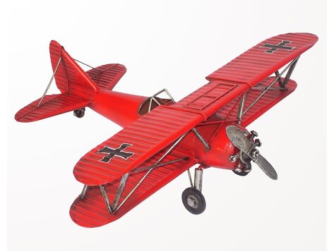 Avion en métal rouge