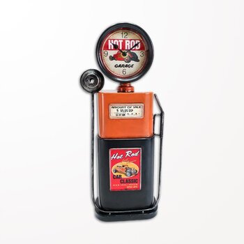 Horloge/Banque pompe à essence orange