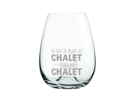 Verre à vin gravé -  Ce qui se passe au chalet...