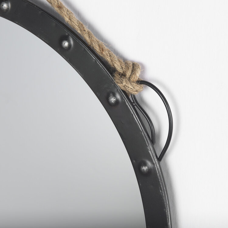 Miroir rond en métal Pendula