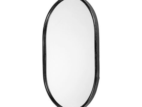 Miroir ovale en métal noir Sylvia II 