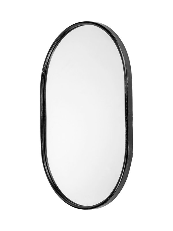 Miroir ovale en métal noir Sylvia II 