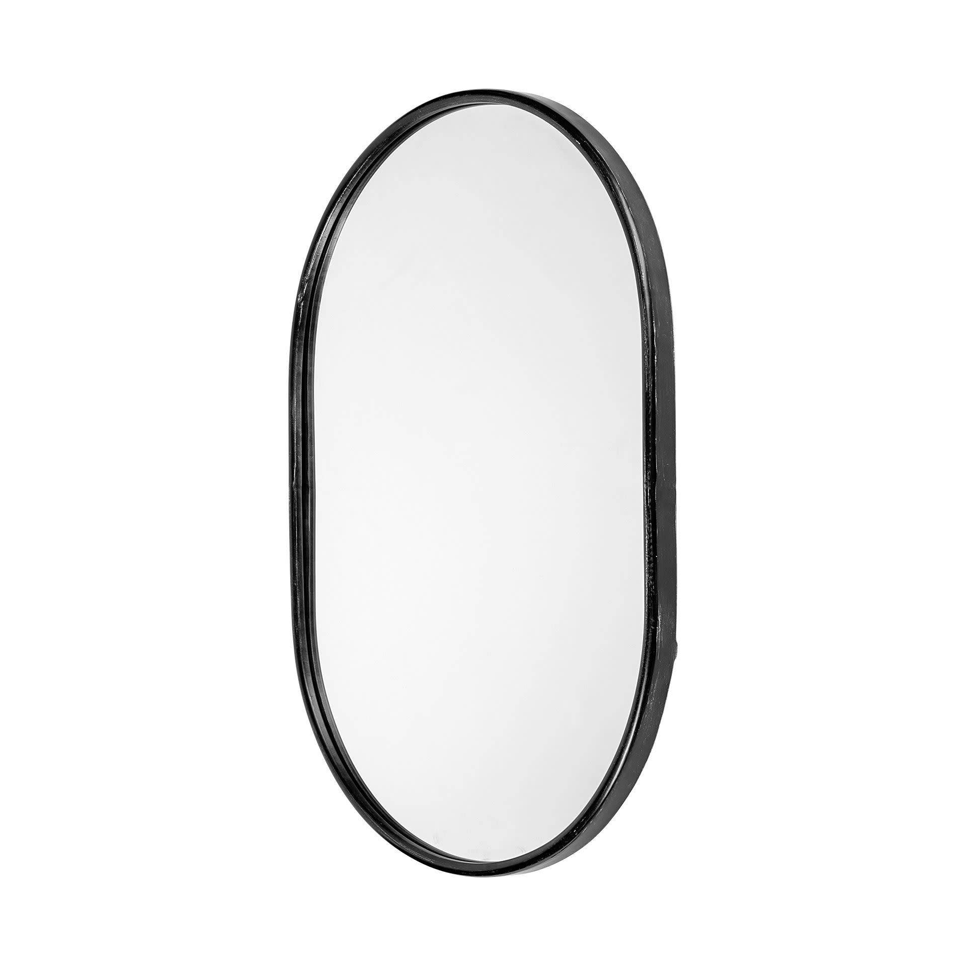Miroir ovale en métal noir « Sylvia II »