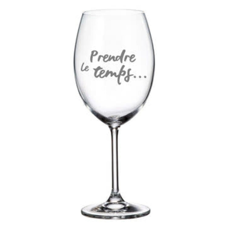 Coupe à vin gravée - Prendre le temps